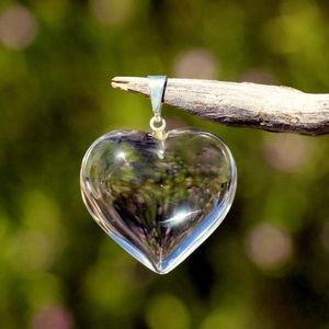 Clear quartz crystal heart | 925 silver chain